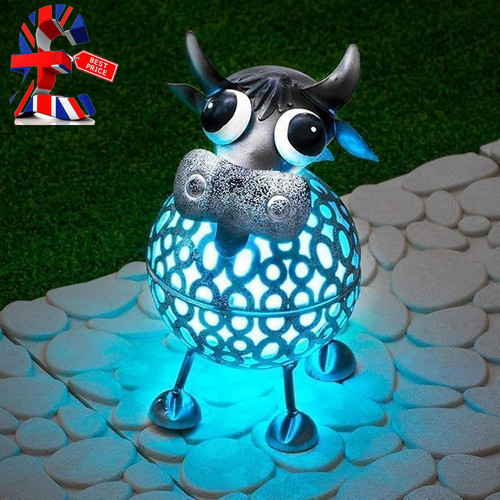 Cow metal scroll solar lights - metal,