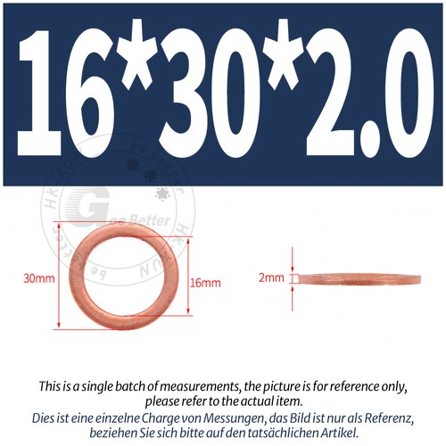 Copper sealing washers metric - sealing,