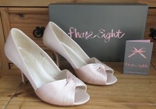 ? PHASE EIGHT PALE PINK MILLIE SATIN PEEP TOE CAMEO HIGH HEELED SHOES UK 5 ?