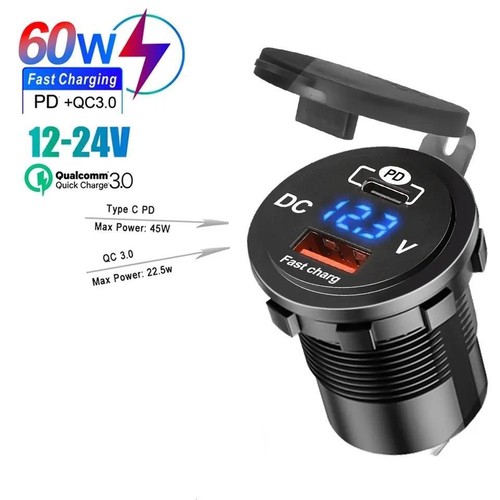 12v 24v type usb - type-c, car