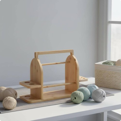 Wooden yarn stand - yarn, wood