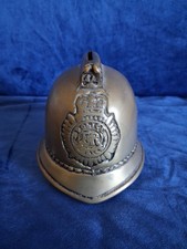 Brass police helmet moneybox British heavy 