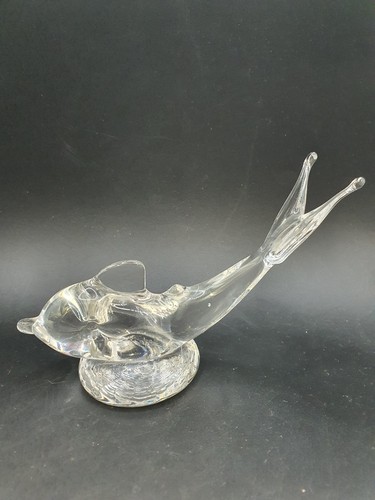 Vintage glass dolphin - glass,