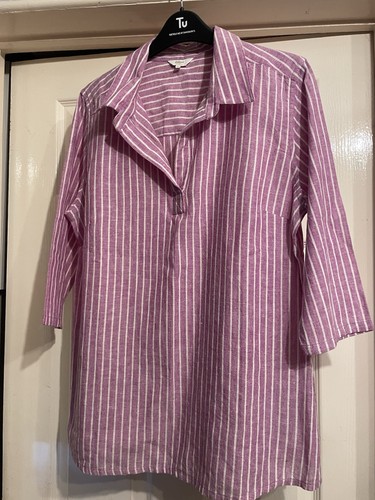 Cotton traders stripy pink - cotton,