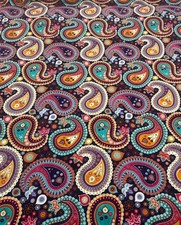 Bold Paisley Cotton Stretch Jersey 200 GSM 95/5 Lycra 4 Way Stretch
