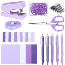 Mini Purple Office Supplies Kit Purple School Supplies Desk Accessories with ...