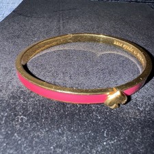 Kate Spade Bangle Gold Tone With Pink Enamel