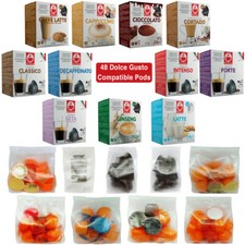 48 DOLCE GUSTO COMPATIBLE COFFEE CAPSULES PODS - ESPRESSO, CAPPUCCINO, CHOCOLATE