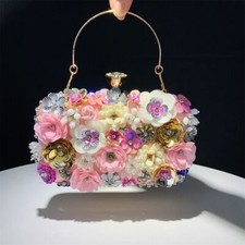 Women Floral Beaded Clutch