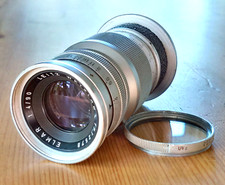 Leitz Wetzlar 90mm f/4 Elmar Lens - M Mount + Leitz UVa Filter (Moderate Haze)