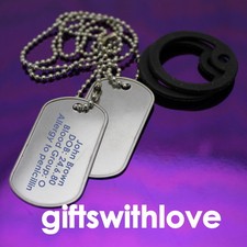 Military Style Army Dog Tags - FREE ENGRAVING - your colour choice silencer