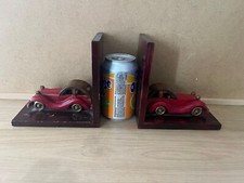 Hand made wooden classic car book ends
