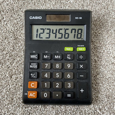Casio MS-8B BLACK 8 Digit Tax Desk Top Calculator - Large Display 