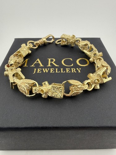 9ct gold lego tulip bracelet - 9ct,