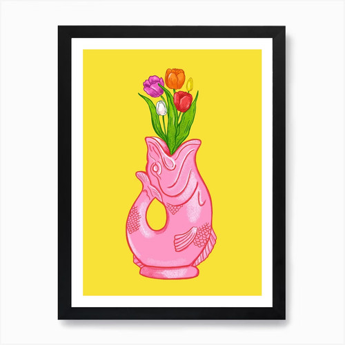 Gluggle jug tulips art print - gluggle,