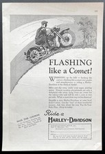 1929 Harley Davidson 45 Twin *Flashing Like a Comet!* vintage AD