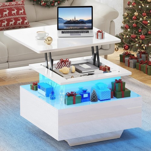 Modern white coffee table with - coffee,