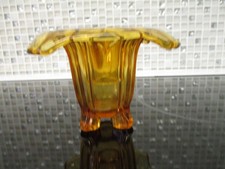 Vintage Amber Glass Posy Bowl