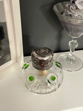 Antique Stuart for Liberty Peacock Eye Glass Perfume Scent Bottle Atomiser