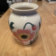 Aston Pottery Vase Designed By Jane And Stephen Baughan , floral/poppy design. 