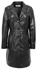 Womens Real Leather Mac Coat