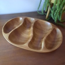 A Stylish Traidcraft Hand Crafted Wooden 4 Section Serving Bowl  Home / Tiki Bar