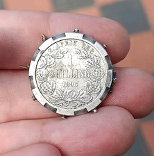 Antique Sterling Silver Z Afrik Rep Shilling Brooch