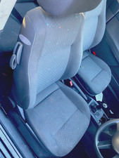 Vw Polo 9N Drivers Seat. 3 Door. Dark Grey with Coloured Dots. 2002-2005