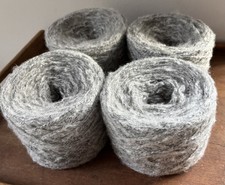 310g Lot Reclaimed Fluffy Light Grey Yarn Knitting Wool Chunky 4 balls
