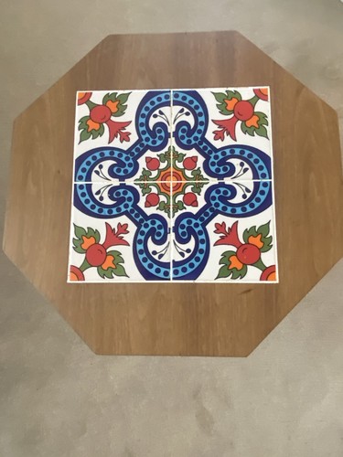 Ceramic tiled octagonal table - octagonal,