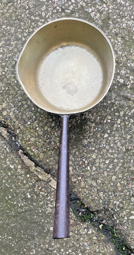 Antique heavy brass saucepan - antique,