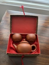 X2 Miniature Chinese Clay Tea Set in  boxes 