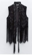 ZARA BLACK SEQUINNED WAISTCOAT