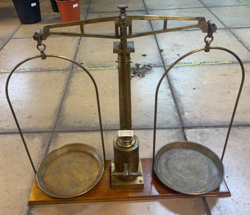 Antique large brass balance - antique,