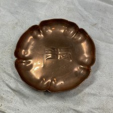 Old Vintage JS&S Sankey Copper pin dish Union Jack British Flag Ash Tray J.S.&S