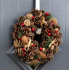 Christmas Winter Spice Wreath Dried Orange Cinnamon Xmas Hanging Decoration 30cm