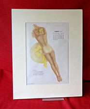 Original August 1948 Alberto Vargas Pinup Calendar Girl