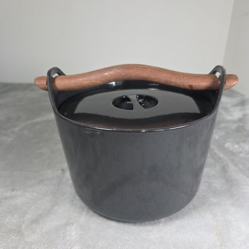 Vintage black cast iron teak - vintage,