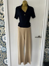 ZARA Metallic Knit Wide Leg