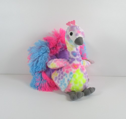 Colorful plush peacock toy - colorful,