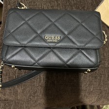GUESS Black Leather Shoulder Bag Please Note Dupe 
