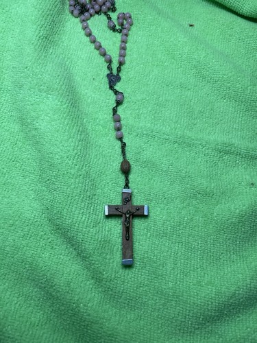 Antique rosary beads - , pink