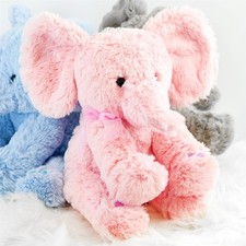 Pink Plush Super Soft Elephant Teddy Bear Cuddly Toy Baby Gift with Ribbon