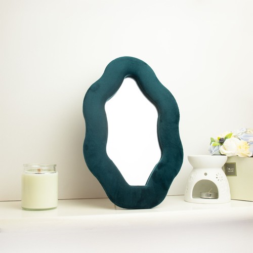 Royal teal squiggly - mirror, |