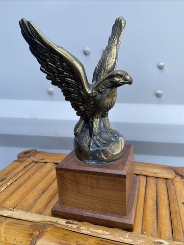 Brass flying eagle statue - brass,