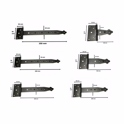 Black decorative tee hinges - decorative,