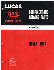 ROVER P5 Mk3 P6 2000 LAND ROVER SERIE 2A 2B '67 LUCAS ELECTRICAL PARTS CATALOGUE