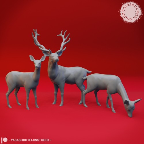 Deer stag 54mm - 32/54mm, miniature