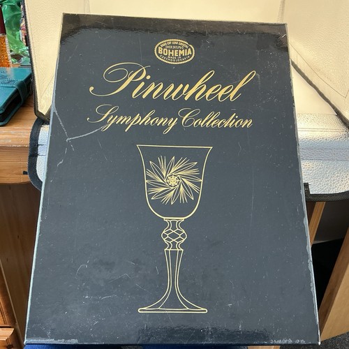 Bohemian crystal pinwheel wine - bohemian,