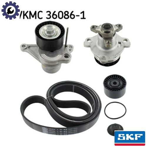 Water pump vribbed belt kit - pump,